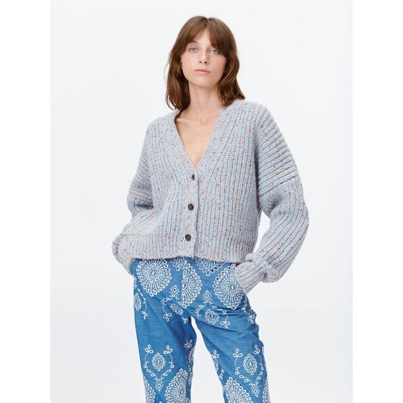 Munthe Tend Cardigan Chunky Knit Wool Blend Slouchy Boho Made In Italy 38 US 8 - Picture 2 of 10